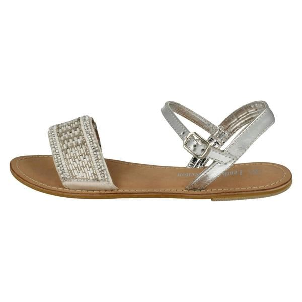 Spot On Ladies Spot On Leather Collection Beaded Sandals