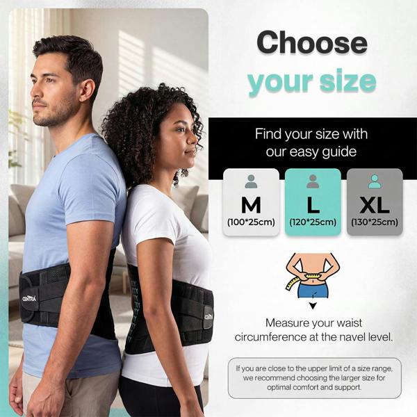 Centra Lumbar Support Belt Adjustable Lower Back Bracke for Men Breathable 120cm