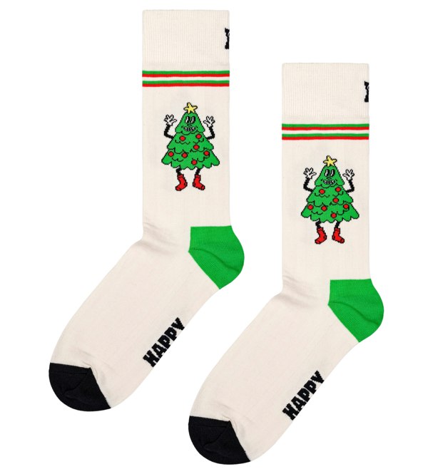 Happy Socks 4-Pack Christmas Crackers Socks Gift Box, Red/white/blue
