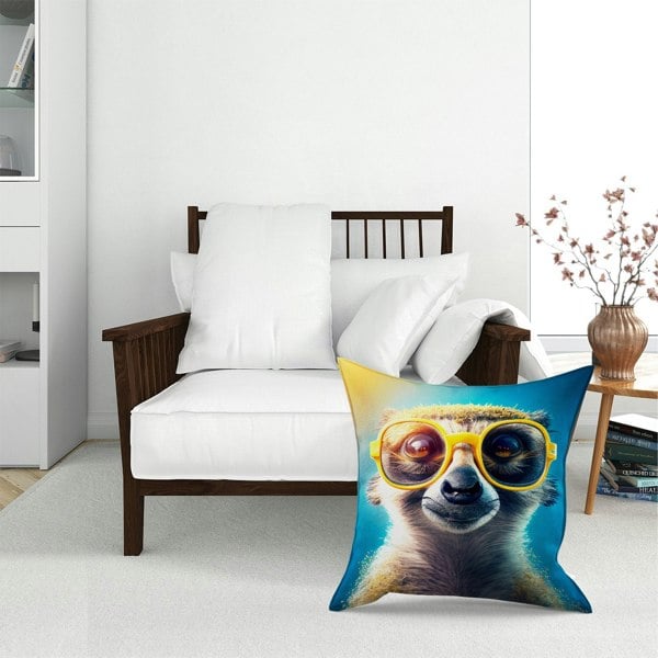 Warren Reed Meerkat Splashart Floor Cushion