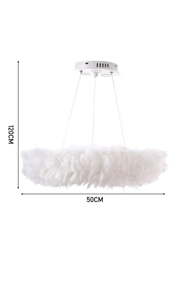 Living and Home Chic Feather 6-Light Chandelier Pendant Light
