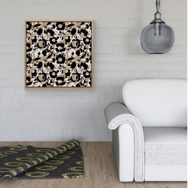 Warren Reed Modern Flower Pattern Framed Canvas