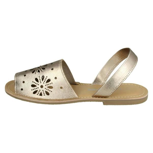 Leather Collection Ladies Leather Collection Flower Design Mules