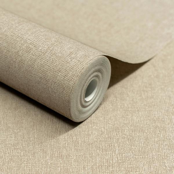 Grandeco Boutique Atogo Semi Plain Woven Effect Luxury Weight Embossed Wallpaper, Deep Taupe