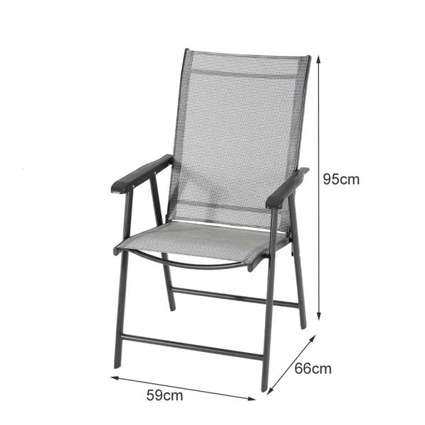 Garden Rectangular Ripple Glass Table with/without Folding Chairs Garden Dining Sets Living and Home