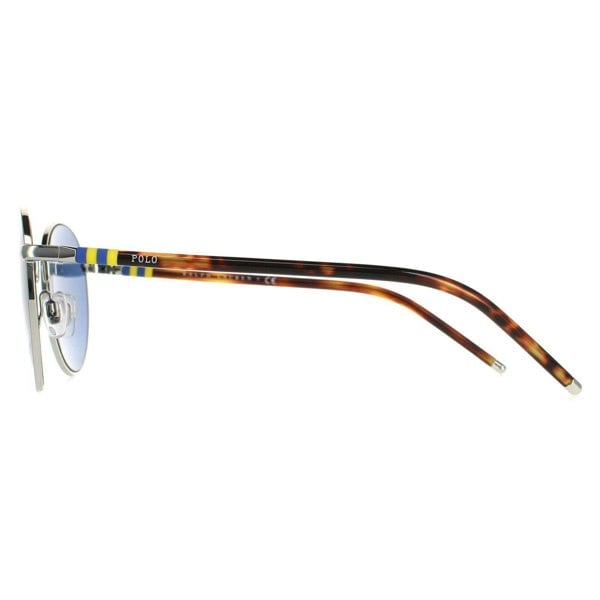 Polo Ralph Lauren Sunglasses PH3133 900180 Shiny Silver Dark Blue