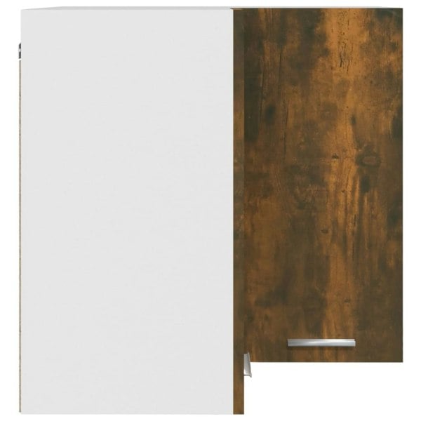 Berkfield Hanging Corner Cabinet Smoked Oak 57x57x60 cm Engineered Wood