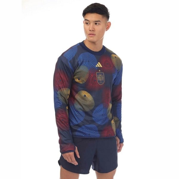 Adidas Mens Spain Pre-Match Long-Sleeved Warm Up Top - Blue