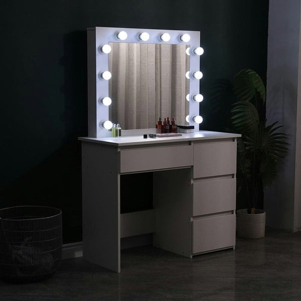 43cm D Hollywood Dressing Table with Large Lighted Mirror Dressing Tables Living and Home