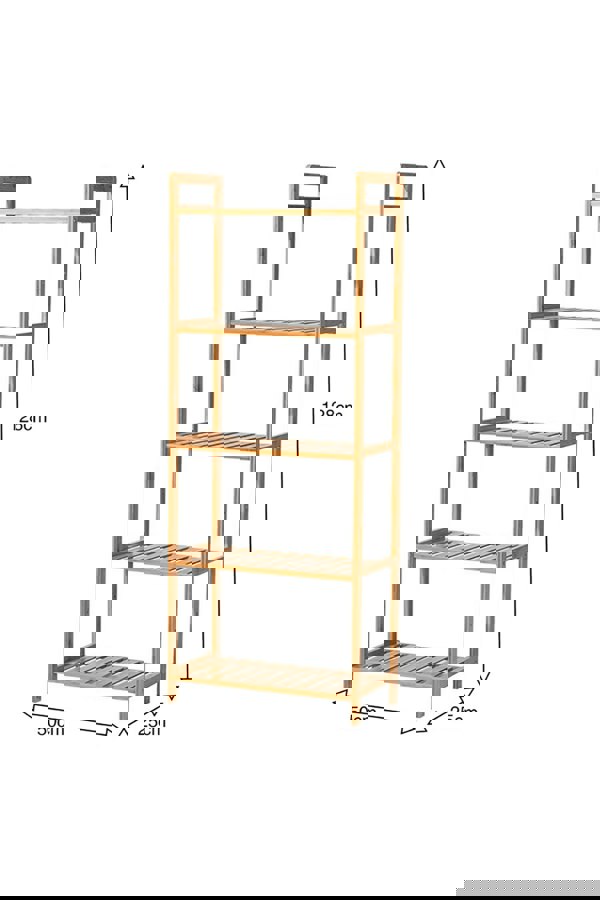 Living and Home 5 Tier Wood Audriel Bookcase