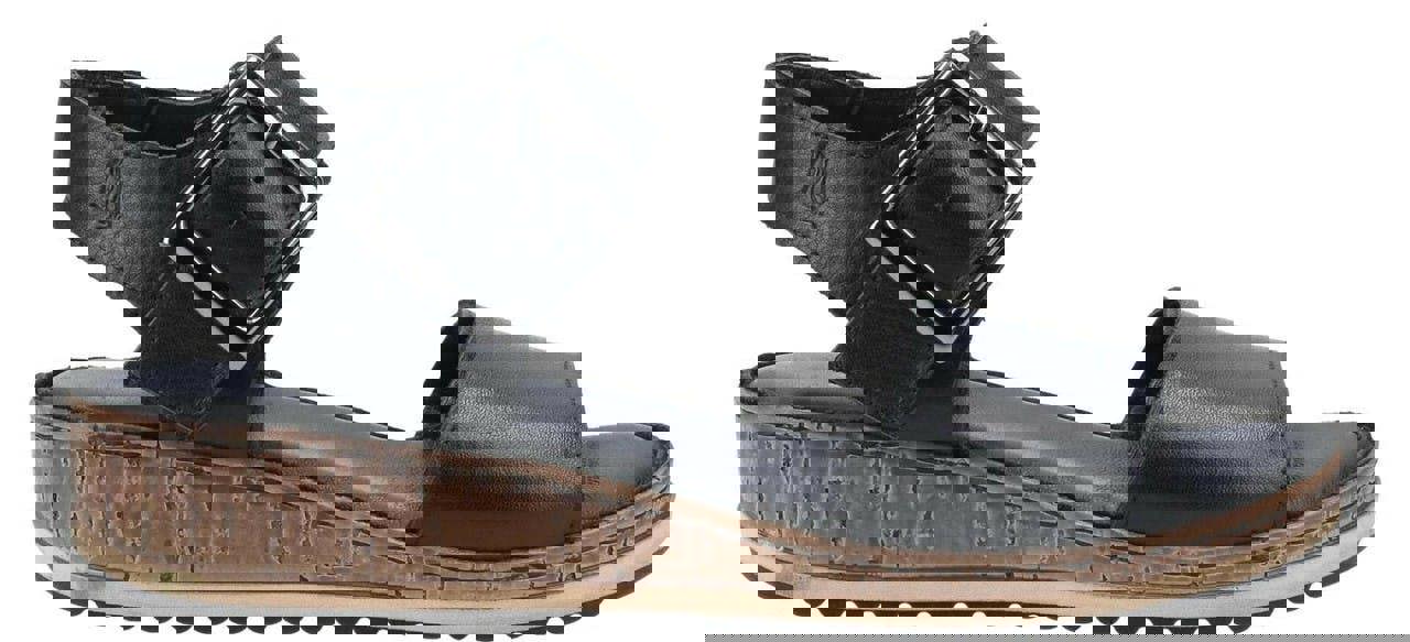 Hush Puppies Ellie Womens Slingback Wedge Heeled Buckle Sandals - WIDE