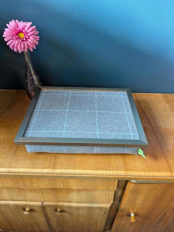 Made in the Mill Luxury Setter Grey Tweed Lap Tray with Bean Bag Base