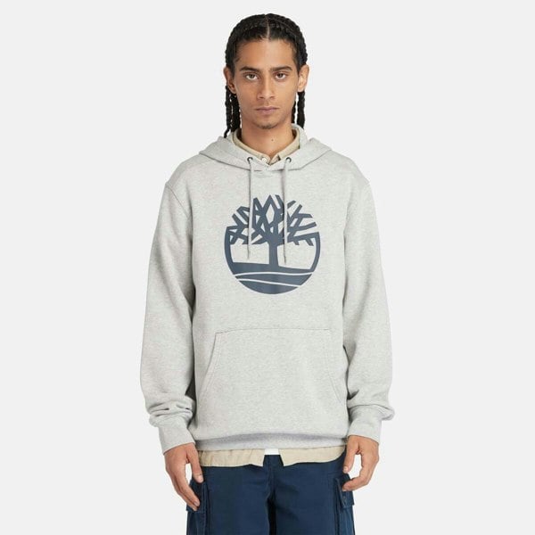 Timberland Mens Kennebec River Tree Logo Hoodie - Grey