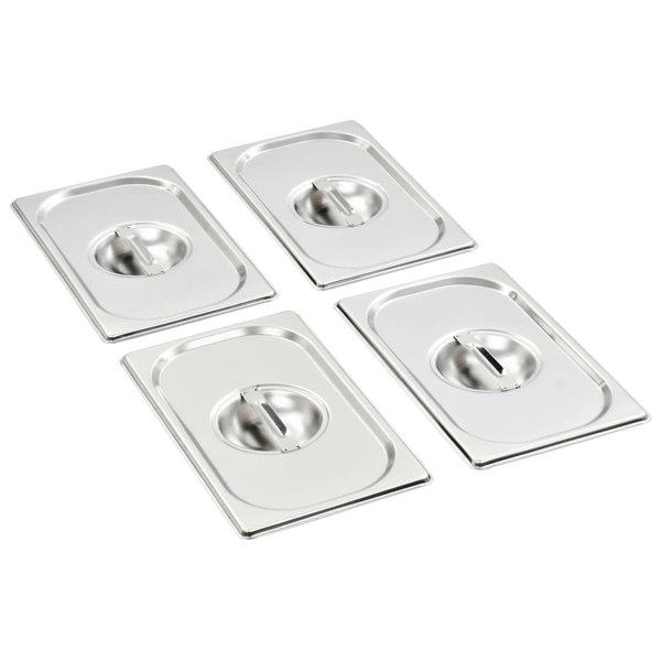 Berkfield Lids for GN 1/4 Pan 4 pcs  Stainless Steel