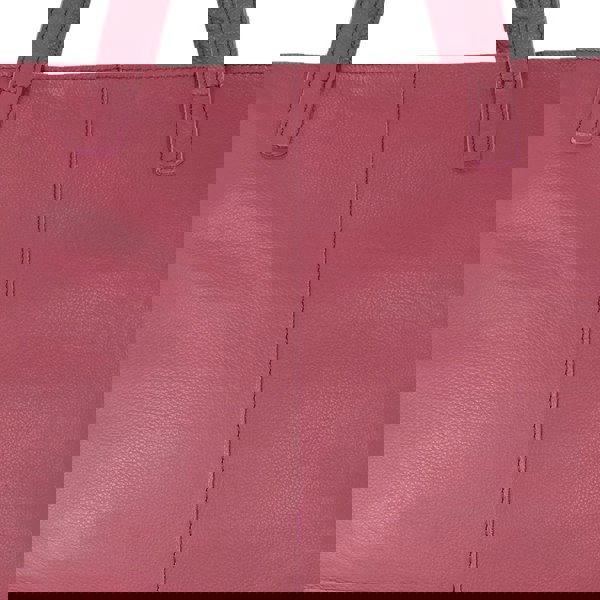 Assots London 'SIENNA' Carmine Pink Croc + Pebble Grain Unlined Leather Tote Bag