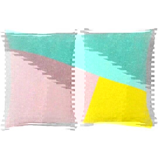 Furn Morella Abstract Cushion Cover - Mint/Pink/Lemon Yellow