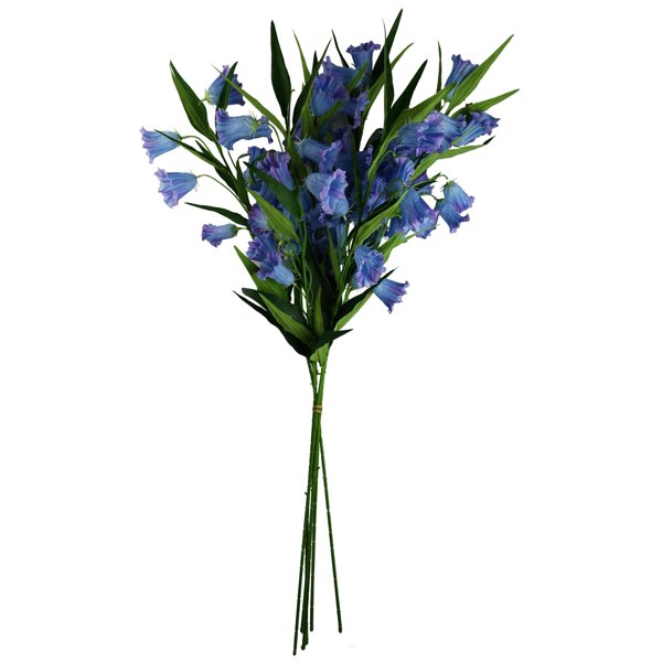 Leaf Pack of 6 x 100cm Trumpet Artificial Flower Stem Blue