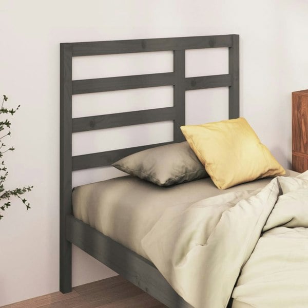 Berkfield Bed Headboard Grey 96x4x104 cm Solid Wood Pine