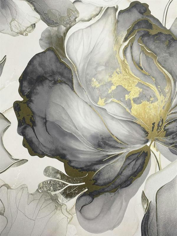 Elysian Floral Black & Gold Wallpaper