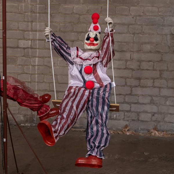 Samuel Alexander 6ft Tall Clown Go-Round Animated Halloween Prop Decoration