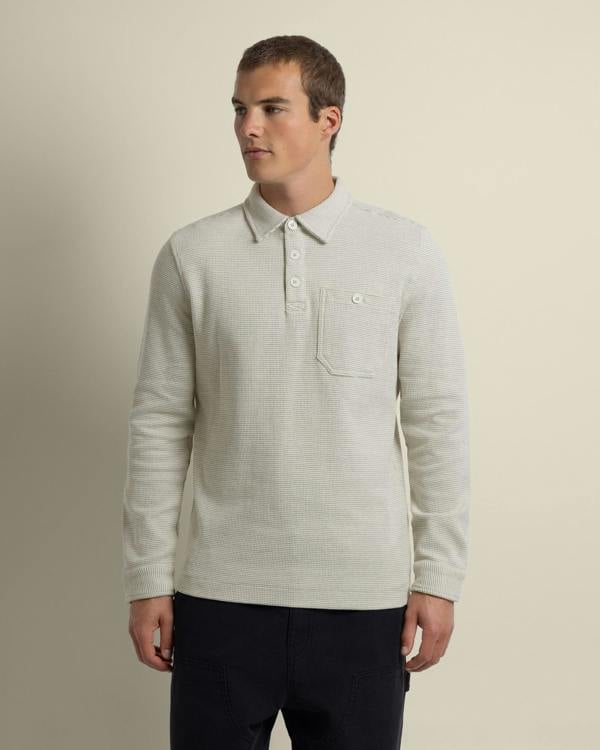 Larsson & Co Aarhus - Textured Long Sleeve Polo Shirt