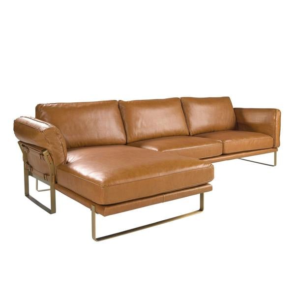 Angel Cerdá Corner sofa in camel leather 6231/6232