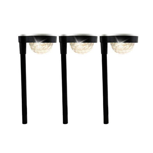 Gardenwize Pack of 3 Solar LED Garden Stake Lights – Crystal Globe Design