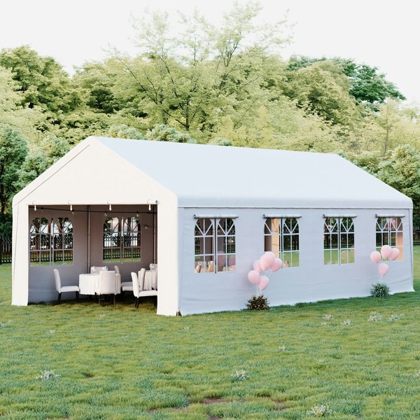 4*6m/4*8m Garden Party Tent with Removable Sidewalls and Doors Living and Home