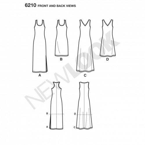 New Look Sewing Pattern 6210, Dresses for Women, 10-12-14-16-18-20-22 - Easy