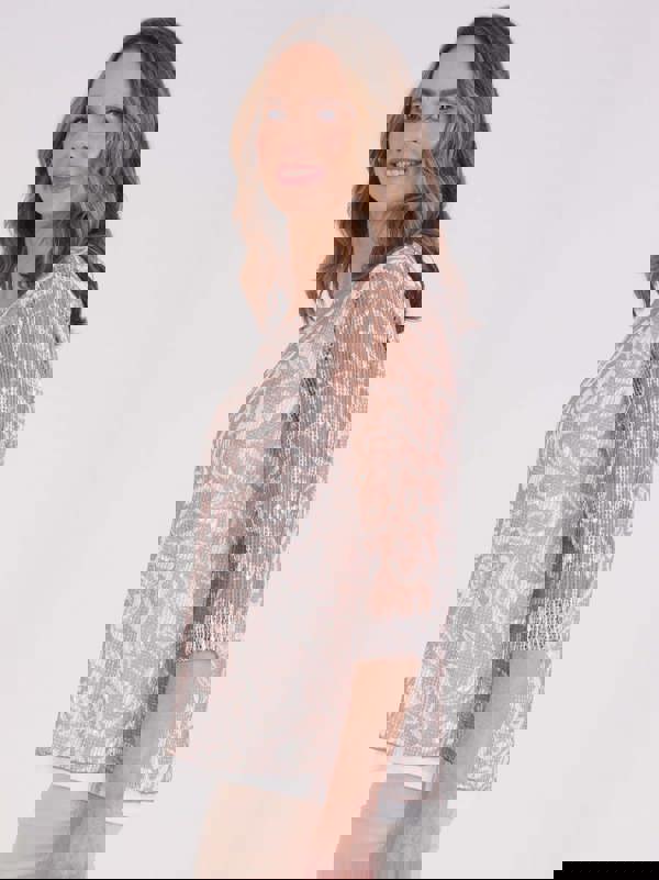 TIGI Embellished 2 Layer Mesh Top