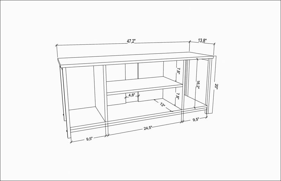 Decorotika Rinaldo Modern Tv Stand TV Cabinet for TV's up to 55"
