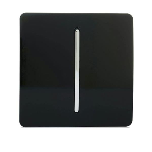 Trendi Switch 1 Gang Intermediate Rocker Light Switch in Piano Black