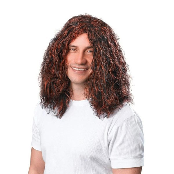 Bristol Novelty Mens Hippy Wig - Brown/Black