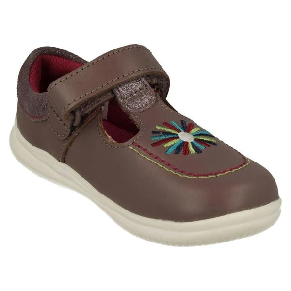 Clarks Girls Clarks Embroided Detailed T-Bar Shoes Crest Prom