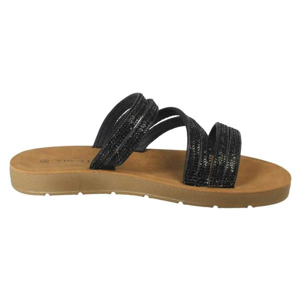 Savannah Ladies Savannah Slip On Diamante Detailed Summer Sandals F00448