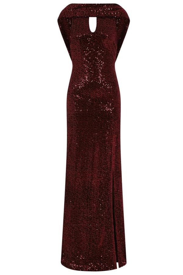 HotSquash Cowl Back Maxi Velvet Dress