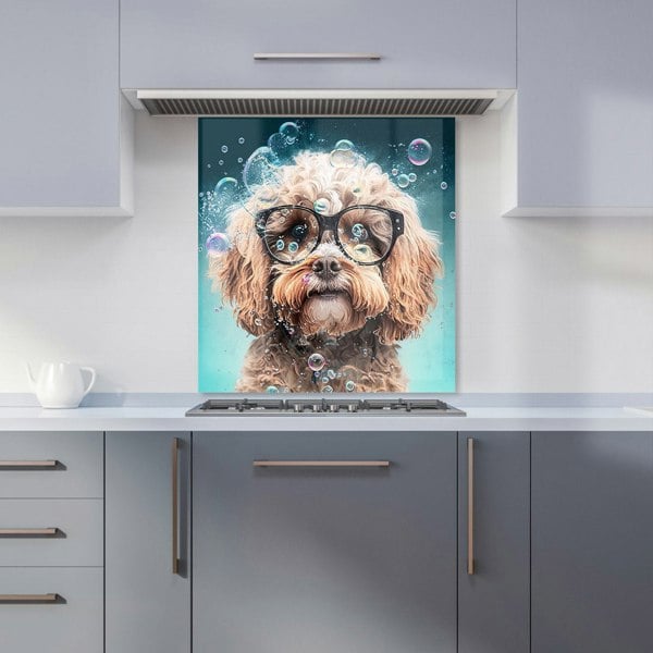 Warren Reed - Designer Cavapoo Dog With Glasses Splashart Kitchen Splashback