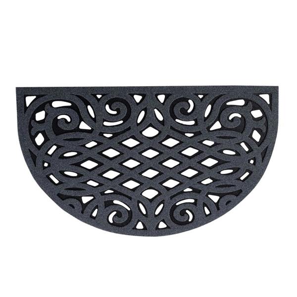 Nicoman Victorian Style Eco Halfmoon Indoor and Outdoor Doormat - Grey