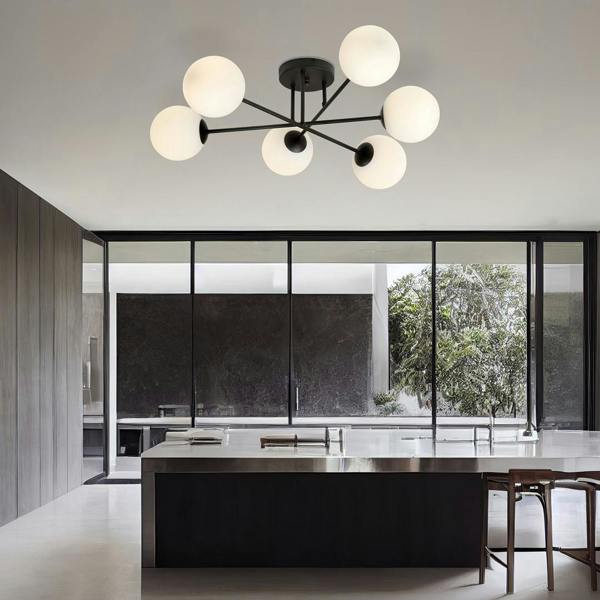 Emibig ROMA Ceiling lamp  6 x E14 Black with White Shade