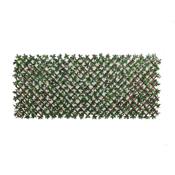 Premium Expanding Trellis Artificial Laurel & White Flower - 1m x 2m