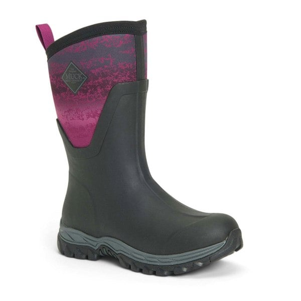 Muck Boots Unisex Arctic Sport Mid Pull On Wellies - Black/Magenta