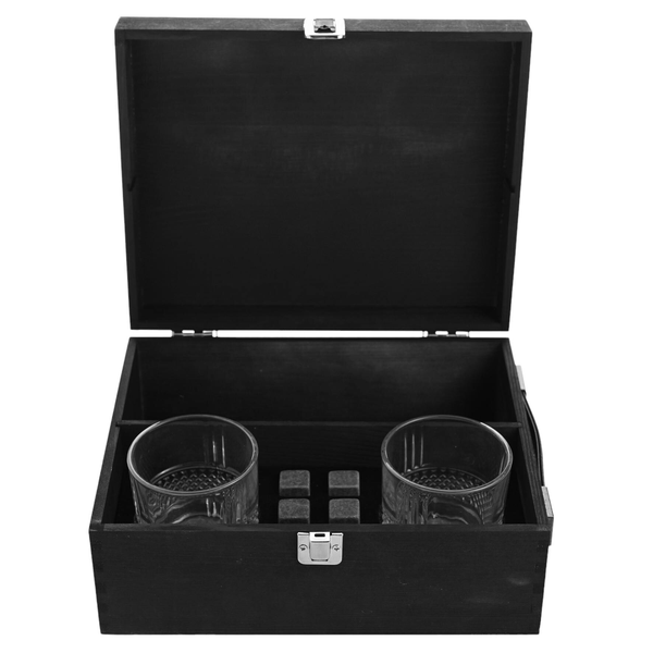 Harvey Makin Whisky Glasses & Stones Bottle Gift Box