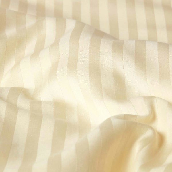 HOMESCAPES Silky 330 TC Egyptian Cotton Satin Stripe Duvet Cover Set, European Size