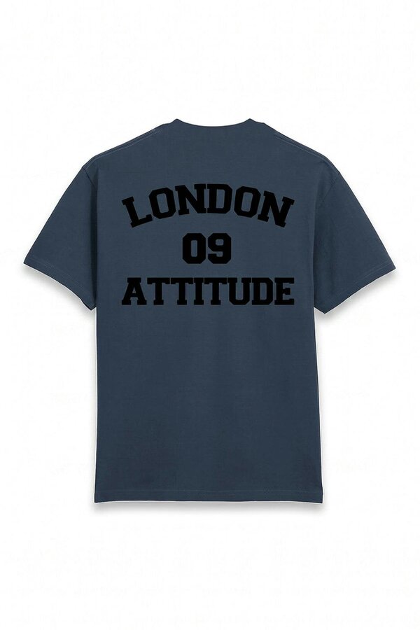 London Attitude Oversized Heavyweight T-Shirt with Varsity Back Print
