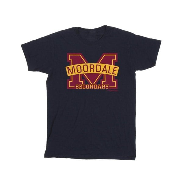 Netflix Mens Sex Education Moordale Cracked M Logo 2 T-Shirt - Navy Blue