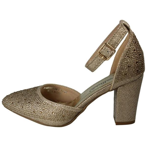 Anne Michelle Ladies Anne Michelle Block Heel Glitter Court Shoes
