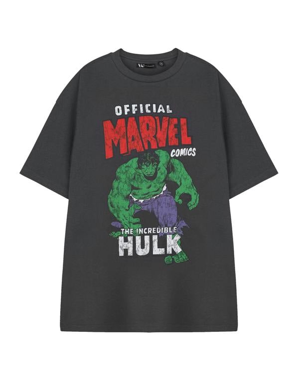 Marvel Mens Grey The Incredible Hulk Short Sleeved T-Shirt