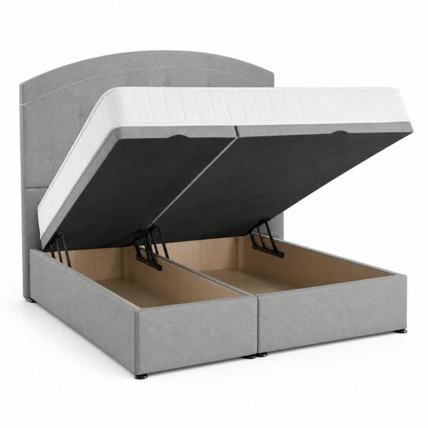 Great British Beds Oval Divan Ottoman Bed - Silver Plush