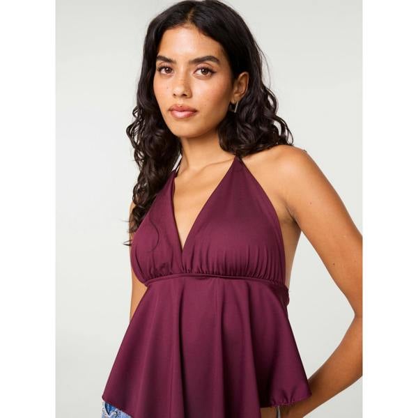 Pink Vanilla Bra Cup Halter Jersey Top