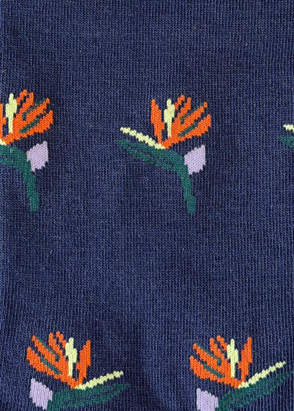 Jemsox Bird of Paradise (Blue) Premium Pattern Socks | Cotton-Rich Tropical Socks by Jemsox